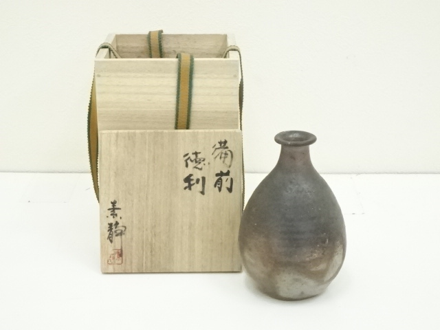 JAPANESE POTTERY BIZEN WARE SAKE BOTTLE 
